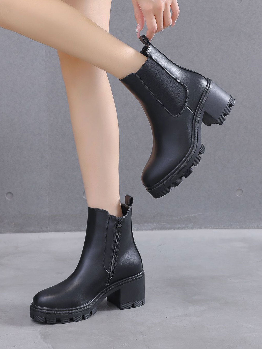 Aura - Stövlar med bred klack